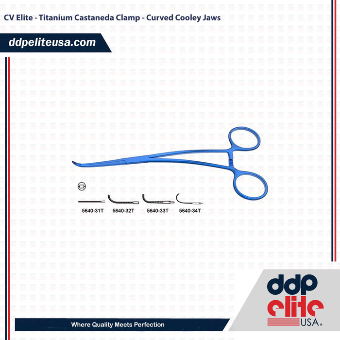 CV Elite - Titanium Castaneda Clamp - Curved Cooley Jaws - ddpeliteusa