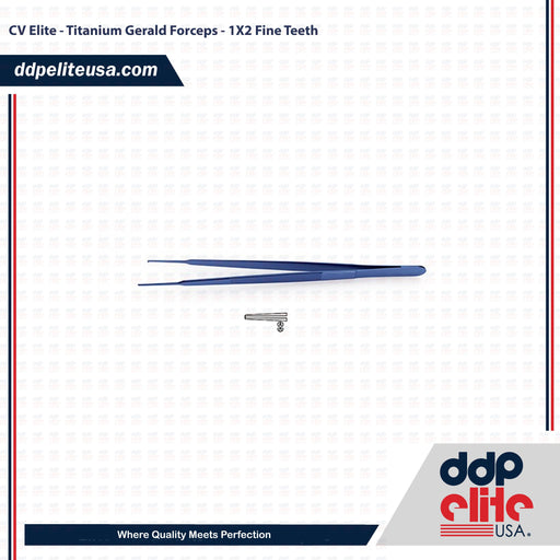 CV Elite - Titanium Gerald Forceps - 1X2 Fine Teeth - ddpeliteusa