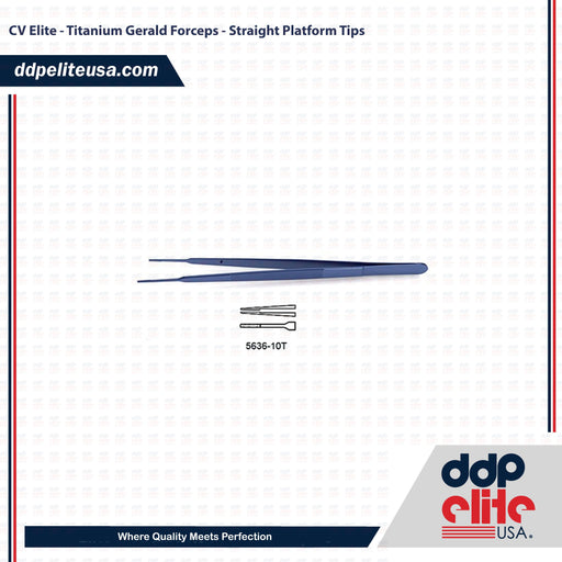 CV Elite - Titanium Gerald Forceps - Straight Platform Tips - ddpeliteusa