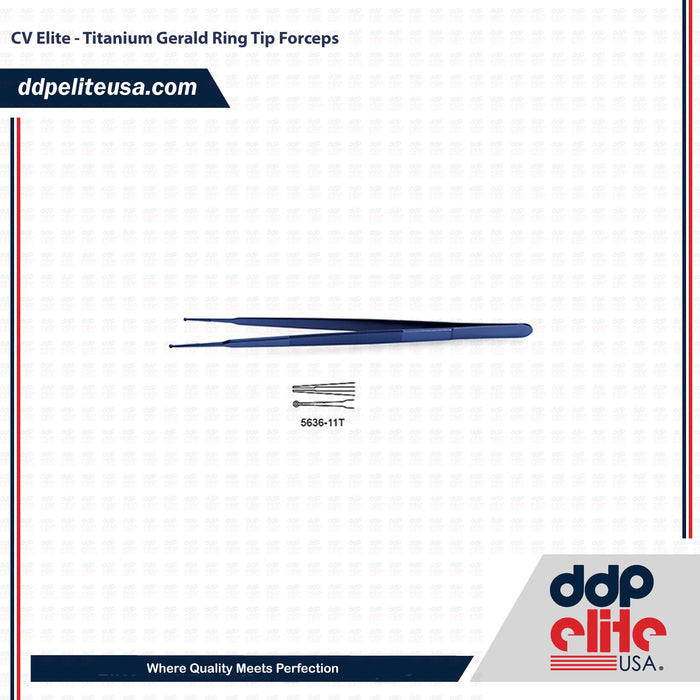 CV Elite - Titanium Gerald Ring Tip Forceps - ddpeliteusa