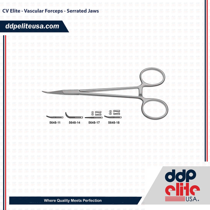 CV Elite - Vascular Forceps - Serrated Jaws - ddpeliteusa