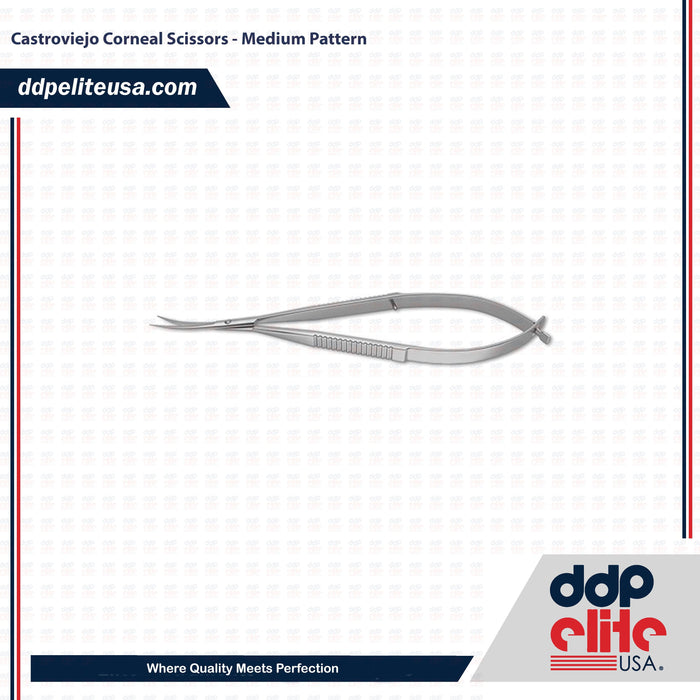 Castroviejo Corneal Scissors - Medium Pattern - ddpeliteusa