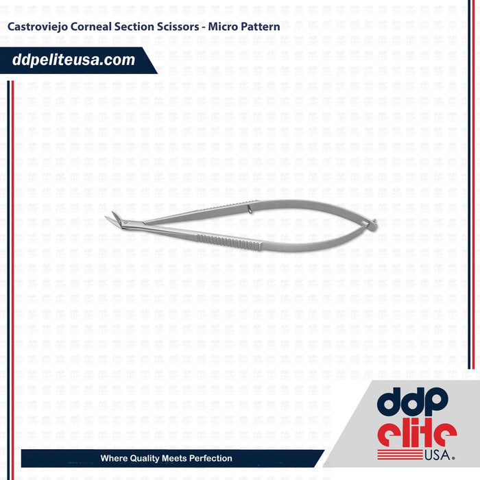 Castroviejo Corneal Section Scissors - Micro Pattern - ddpeliteusa