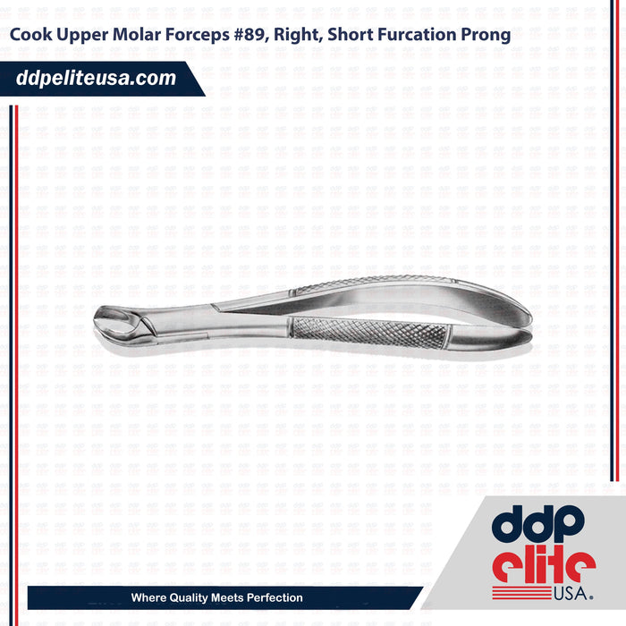 Cook Upper Molar Forceps #89, Right, Short Furcation Prong - ddpeliteusa