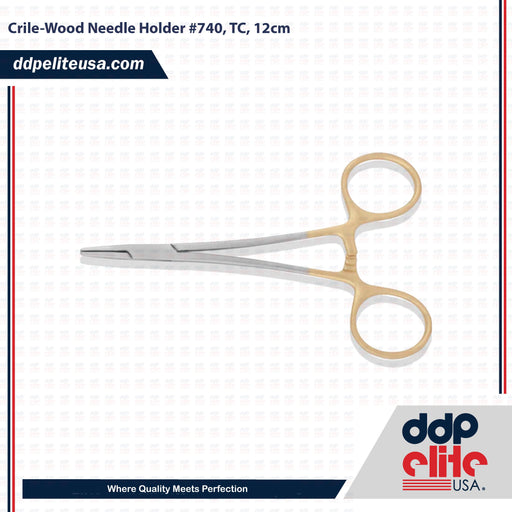 Crile-Wood Needle Holder #740, TC, 12cm - ddpeliteusa