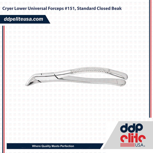 Cryer Lower Universal Forceps #151, Standard Closed Beak - ddpeliteusa