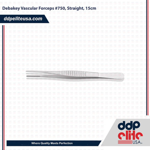 Debakey Vascular Forceps #750, Straight, 15cm - ddpeliteusa