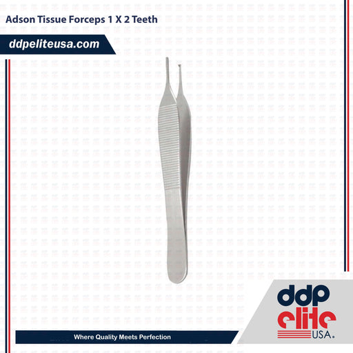 Diagnostic Adson Tissue Forceps 1 X 2 Teeth Instrument - DDP Elite USA - ddpeliteusa