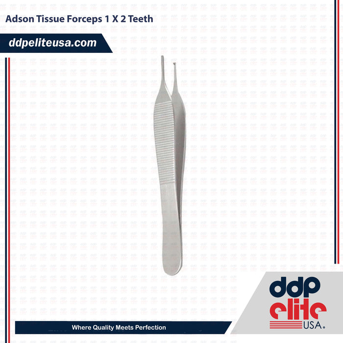 Diagnostic Adson Tissue Forceps 1 X 2 Teeth Instrument - DDP Elite USA - ddpeliteusa