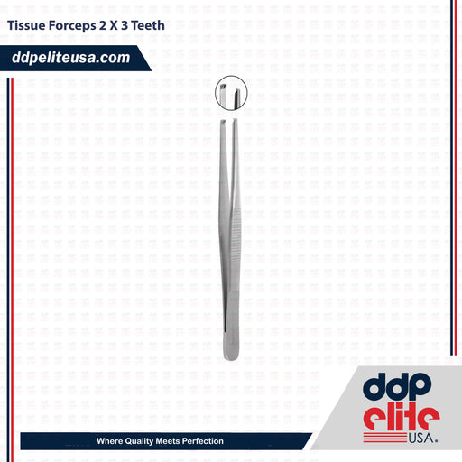 Diagnostic Tissue Forceps 2 X 3 Teeth Instrument - DDP Elite USA - ddpeliteusa