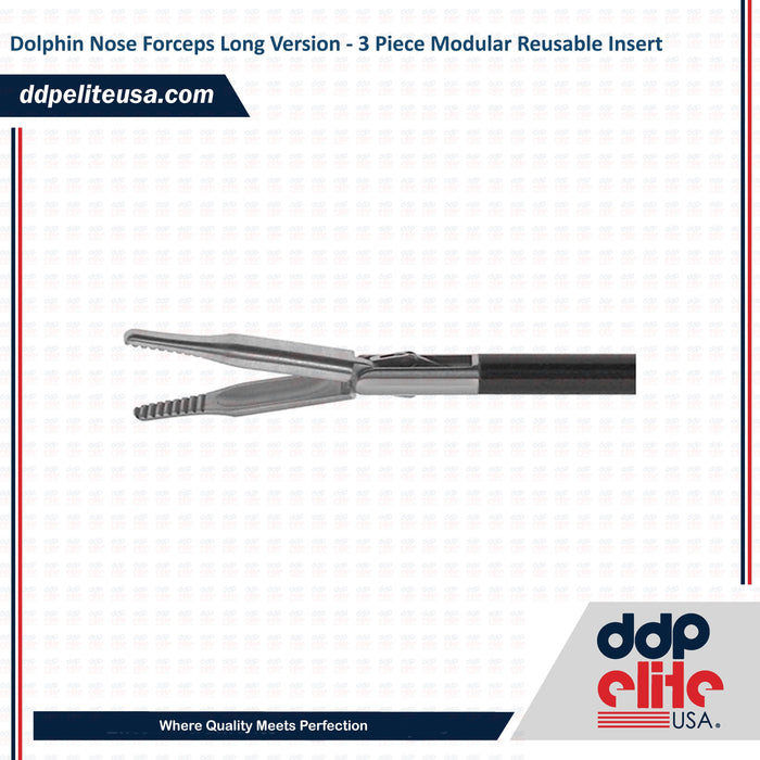 Dolphin Nose Forceps Long Version - 3 Piece Modular Reusable Insert - ddpeliteusa