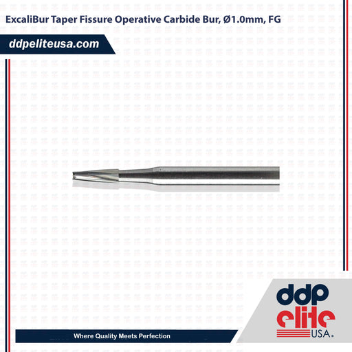 ExcaliBur Taper Fissure Operative Carbide Bur, Ø1.0mm, FG - ddpeliteusa