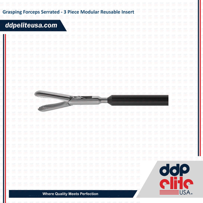 Grasping Forceps Serrated - 3 Piece Modular Reusable Insert - ddpeliteusa