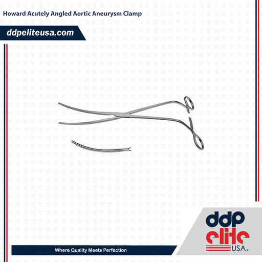 Howard Acutely Angled Aortic Aneurysm Clamp - ddpeliteusa