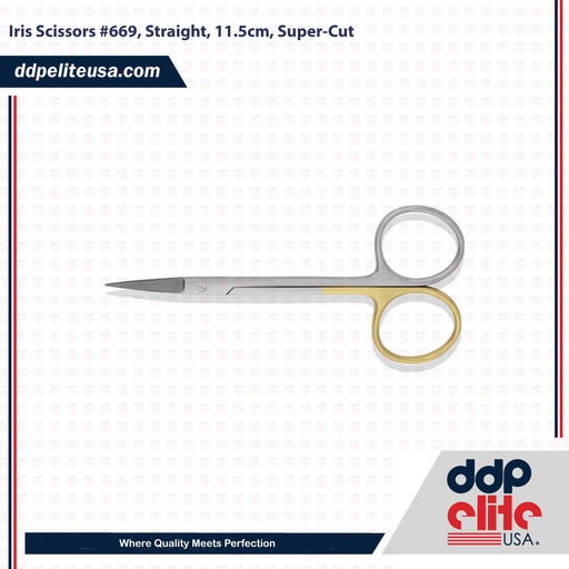 Iris Scissors #669, Straight, 11.5cm, Super-Cut - ddpeliteusa