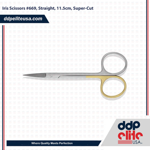 Iris Scissors #669, Straight, 11.5cm, Super-Cut - ddpeliteusa