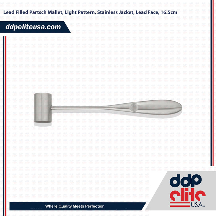 Lead Filled Partsch Mallet, Light Pattern, Stainless Jacket, Lead Face, 16.5cm - ddpeliteusa