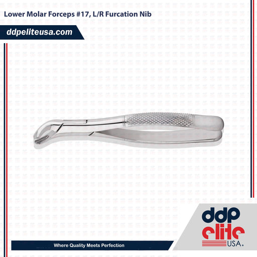 Lower Molar Forceps #17, L/R Furcation Nib - ddpeliteusa