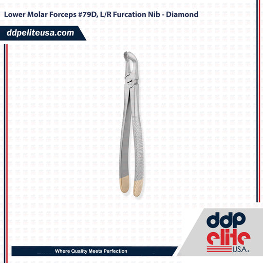 Lower Molar Forceps #79D, L/R Furcation Nib - Diamond - ddpeliteusa