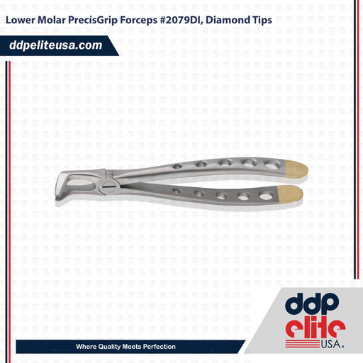 Lower Molar Forceps, Diamond Tips - ddpeliteusa