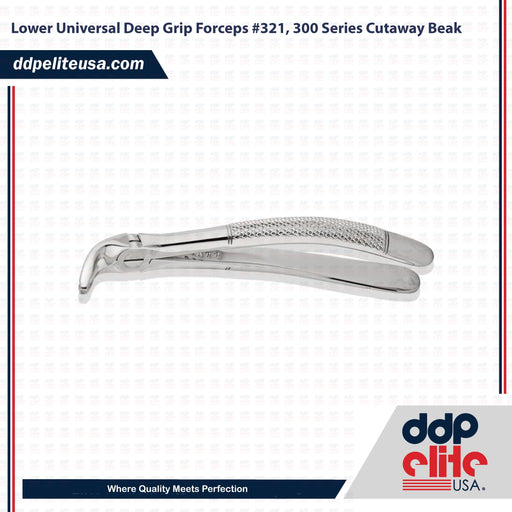 Lower Universal Deep Grip Forceps #321, 300 Series Cutaway Beak - ddpeliteusa