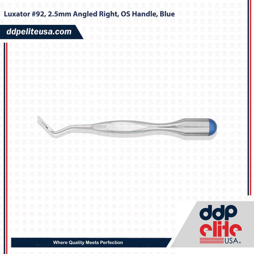 Luxator #92, 2.5mm Angled Right, OS Handle, Blue - ddpeliteusa