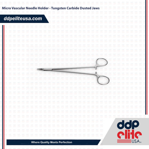 Micro Vascular Needle Holder - Tungsten Carbide Dusted Jaws - ddpeliteusa