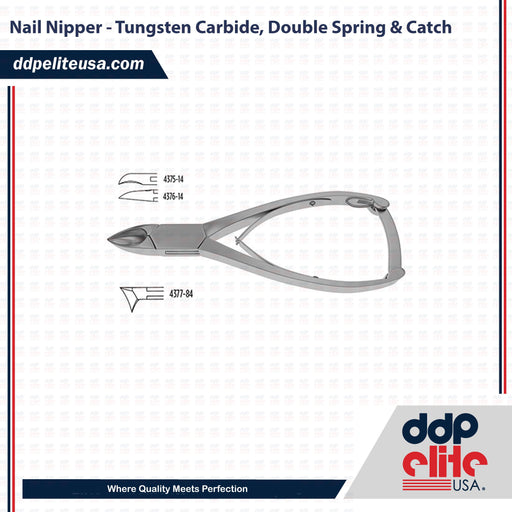 Nail Nipper - Tungsten Carbide, Double Spring & Catch - ddpeliteusa