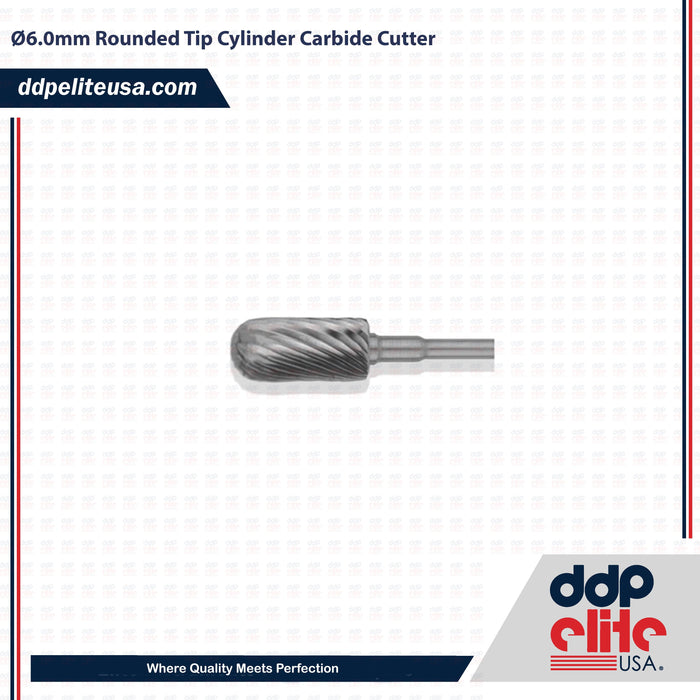 Ø6.0mm Rounded Tip Cylinder Carbide Cutter - ddpeliteusa