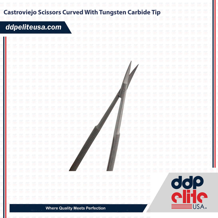 Orthodontic Castroviejo Scissors Instrument Curved With Tungsten Carbide Tip - DDP Elite USA - ddpeliteusa