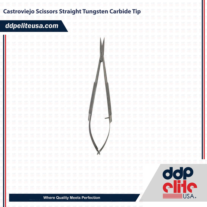 Orthodontic Castroviejo Scissors Instrument Straight Tungsten Carbide Tip - DDP Elite USA - ddpeliteusa