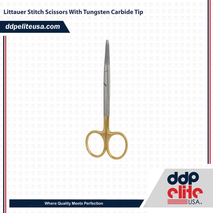 Orthodontic Littauer Stitch Scissors Instrument With Tungsten Carbide Tip - DDP Elite USA - ddpeliteusa