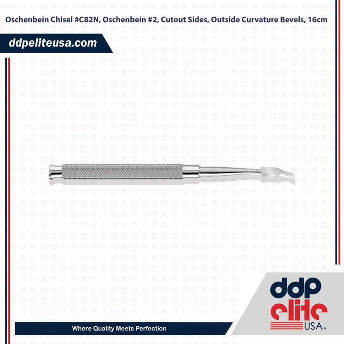 Oschenbein Chisel #C82N, Oschenbein #2, Cutout Sides, Outside Curvature Bevels, 16cm - ddpeliteusa