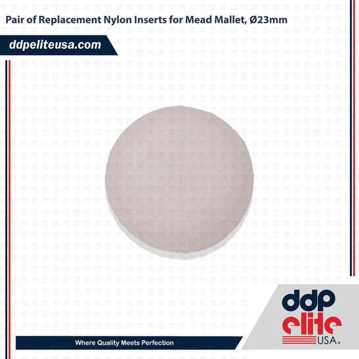 Pair of Replacement Nylon Inserts for Mead Mallet, Ø23mm - ddpeliteusa