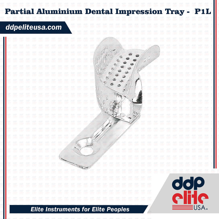 partial aluminium dental impression tray instrument