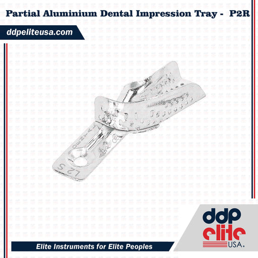 partial aluminium dental impression tray instrument