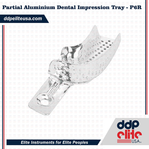 Partial Aluminium Dental Impression Tray - P6R - ddpeliteusa