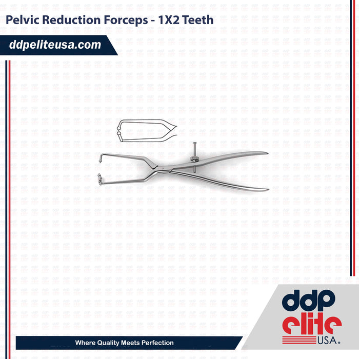 Pelvic Reduction Forceps - 1X2 Teeth - ddpeliteusa