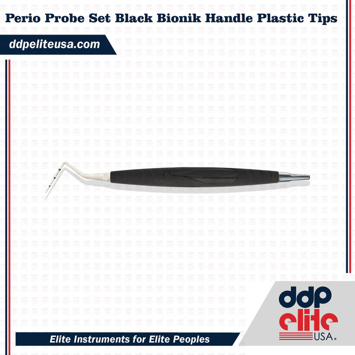 Perio Probe Set Black Bionik Handle Plastic Tips - ddpeliteusa