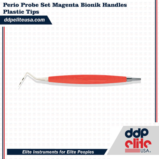 perio probe set magenta bionik handles plastic tips instrument
