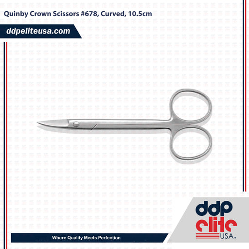 Quinby Crown Scissors #678, Curved, 10.5cm - ddpeliteusa