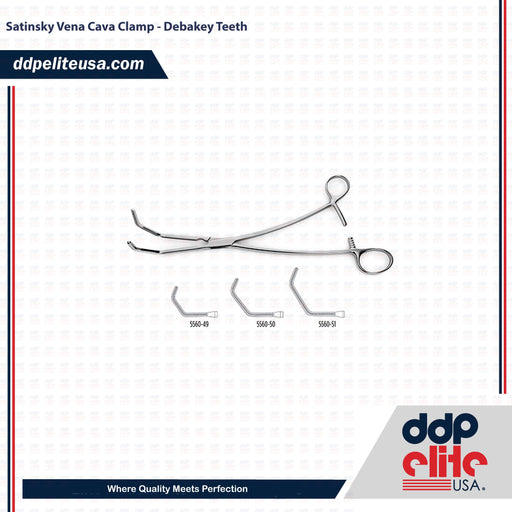 Satinsky Vena Cava Clamp - Debakey Teeth - ddpeliteusa