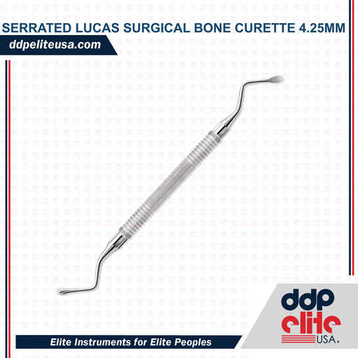 serrated lucas surgical bone curtte dental instrument