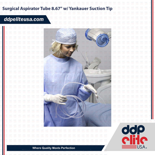 Surgical Aspirator Tube 8.67" w/ Yankauer Suction Tip - ddpeliteusa
