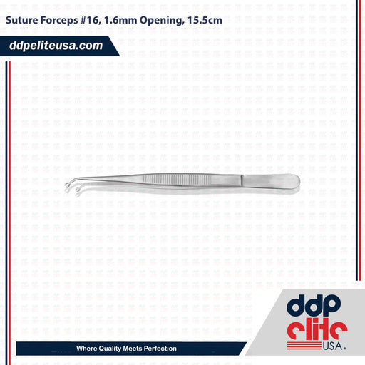 Suture Forceps #16, 1.6mm Opening, 15.5cm - ddpeliteusa