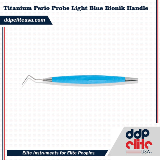 titanium perio probe light blue bionik handle instrument