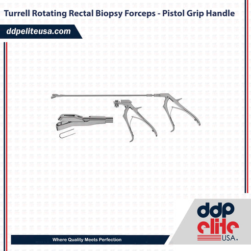 Turrell Rotating Rectal Biopsy Forceps - Pistol Grip Handle - ddpeliteusa