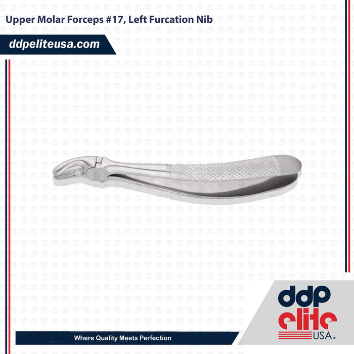 Upper Molar Forceps #17, Left Furcation Nib - ddpeliteusa